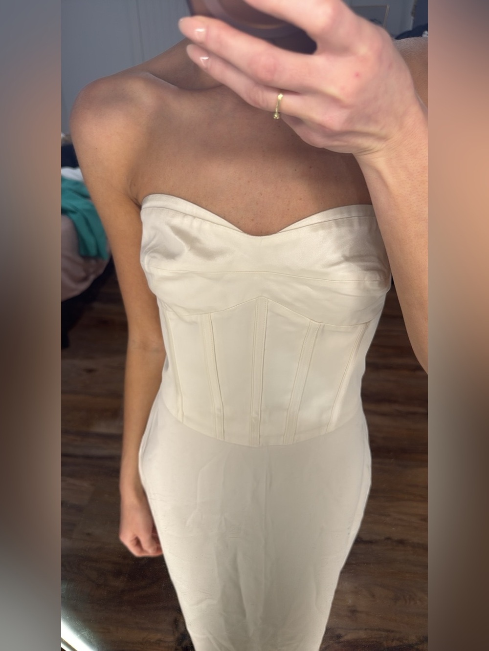 NWT Reformation Ariyah Corset Satin Maxi Dress in Ivory - Picture 6 of 7